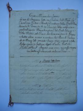état des dépenses pour travaux, de janvier jusqu’au 31 mars 1842, des héritiers de feu Pietro Mae...