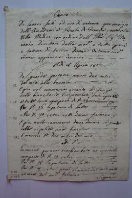 cahier de comptes et quittance pour les travaux du 8 août 1817 au 13 janvier 1818, du vitrier Fel...