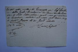 quittance pour la couture de linge de la maison durant l’année 1829, de Luisa Lafonte, femme de c...