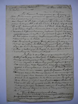 lettre de Jean-Victor Schnetz au secrétaire perpétuel de l’Académie, Raoul- Rochette, fol. 506