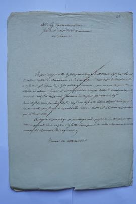 lettre de l’architecte de l’Académie, Giuseppe Marini, au jardinier, Costantino Cioci, fol. 61