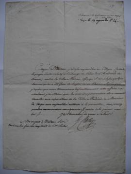 Lettre attestant l’envoi du projet d’acte d’échange du Palais de l’Académie de France contre la V...