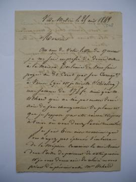 lettre du secrétaire de l’Académie Alexis René Le Go à Jean-Victor Schnetz, fol. 508