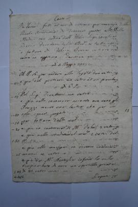 cahier des comptes et quittance pour les travaux du 5 mai au 14 juillet 1823, du vitrier Felice D...