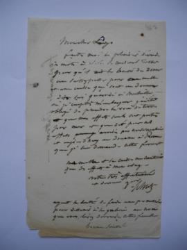 lettre de Jean-Victor Schnetz à Le Go, architecte, inspecteur-vérificateur des travaux, fol. 467