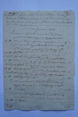 compte et quittance pour les travaux du 24 janvier 1834, du tailleur de pierre Antonio d’Enea à H...