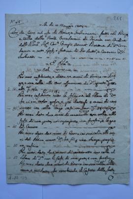 cahier de comptes et quittance pour les travaux du 10 mai 1834, des badigeonneurs, Antonio et Gio...