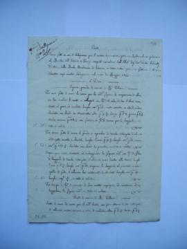 cahier des comptes, note et quittance pour les travaux du mois de mai 1844, d’Antonio Cassetta, m...