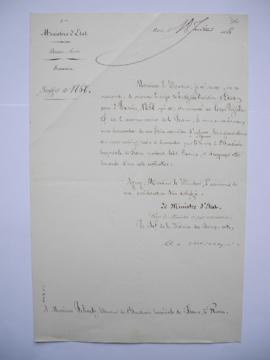 lettre au sujet du budget de 1858
