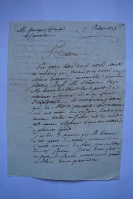 lettre demandant l’expédition du bloc de marbre, de Lethière à Grandi, marbrier, fol. 253-254