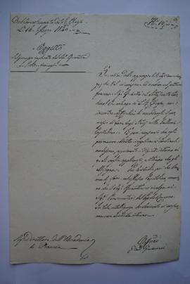 lettre autorisant le peintre Quantin à faire ses études à la galerie du Capitole, du cardinal cam...
