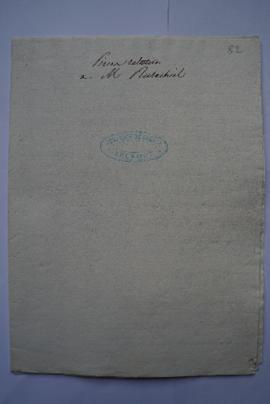 « Pieces relatives a M. Rutxchiel », sous-pochette contenant les folios 83-91bis, fol. 82