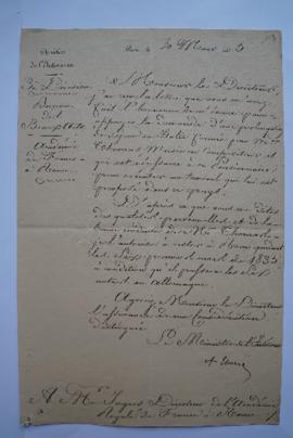 lettre accordant la prolongation du séjour au musicien Thomas Ambroise, du ministre de l’Intérieu...