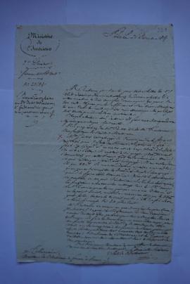 lettre de Lainé, ministre, à Charles Thévenin, fol. 221