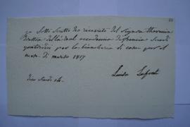 quittance pour le linge de maison du mois de mars 1817, de Luisa Lafonte à Charles Thévenin, fol. 68