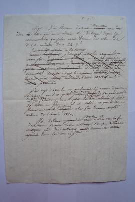 lettre accompagnant la réponse de M. De Dreux d’après la communication de celle de S.E. du 24 sep...
