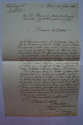 lettre demandant la permission pour le projet de faire la restauration du mausolée d’Hadrien par ...
