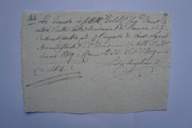 quittance pour le bois fourni à l’Académie durant l’année 1829, de Pietro Angelini à Horace Verne...