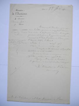 lettre approbation du Compte général des recettes et dépenses pour l’Exercice 1848 de Baroche, mi...
