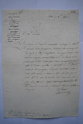 lettre servant de sous-pochette contenant les folios 290-290bis ; accompagnant l’ordonnance de pa...