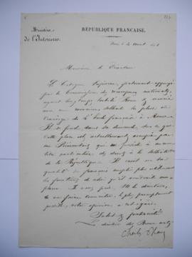 lettre recommandant le citoyen Lapierre au poste de concierge de l’Académie, de Charles Blanc, di...