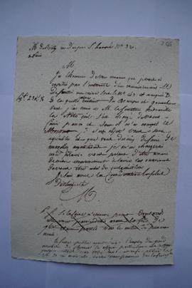 lettre informant de l’expédition d’une caisse de Lethière à monsieur de Boissy, fol. 266