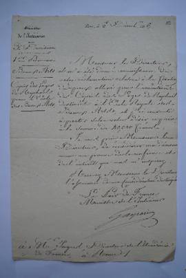 lettre au sujet du prix de l’exécution des copies des Loges de Raphaël, destinées à l’École royal...