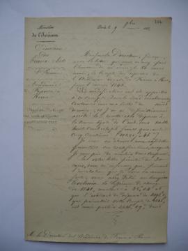 lettre portant l’approbation du compte des recettes et dépenses pour l’exercice 1842, du ministre...