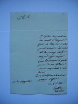 lettre relative au matériel des travaux, de Pietro Bosio à l’architecte de l’Académie Giuseppe Ma...
