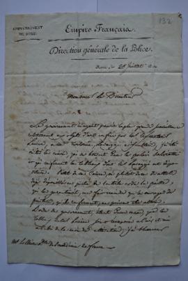 lettre concernant la conservation et le stockage des tableaux au Palais Salviati, à Lethière, fol...