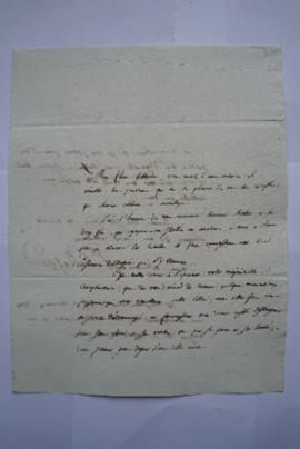 lettre annonçant l’arrivée de Mme Mallet et se deux fils voyageant en Italie en amateur de Degéra...