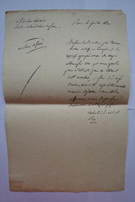 lettre transmettant la réponse de Domenico Attanasio relative à l’exécution de la copie de Raphaë...