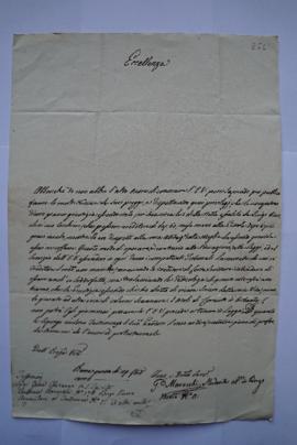 lettre reportant une agression de Bianchini, Luigi, cuisinier de l’Académie de France contre son ...