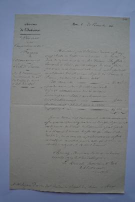 lettre de l’ordonnancement d’une somme de 20 000 f. sur le crédit du Chap. 11 de l’exercice 1840,...