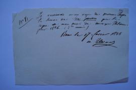 quittance pour la copie de l’envoi de musique italienne pour 1836 de la 2e année du musicien, Ant...