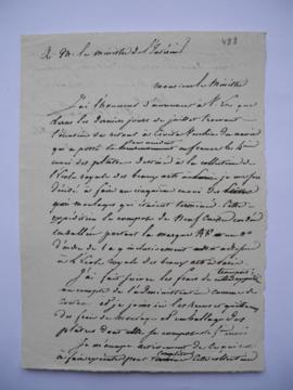 lettre de Jean-Victor Schnetz au comte Duchatel, ministre de l’Intérieur, fol. 488
