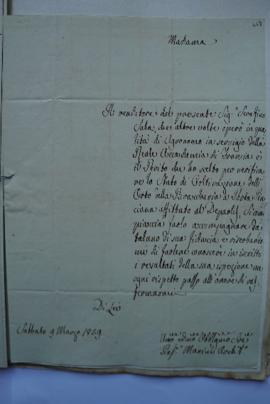 lettre de l’architecte de l’Académie Giuseppe Marini à l’épouse d’Ingres, fol. 448-449