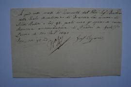 quittance pour le conditionnement des tableaux des pensionnaires, de Giuseppe Ceppari à Ingres, f...