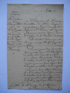 lettre dans laquelle il est demandé que le tableau de M. Ingres qui est à la Trinité soit apporté...
