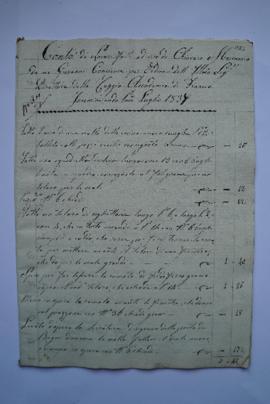 cahier des comptes et quittance pour les travaux réalisés à partir du 1er juillet 1837, du serrur...