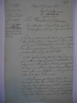 Lettre dans laquelle il est dit que Guénepin et Rohault sont admis à l'École de Rome, du ministre...