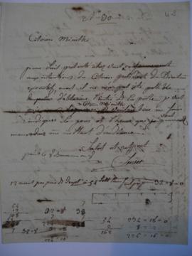 Brouillon de billet demandant une réception verso : 13 vendémiaire an VIII (5 octobre 1799) : bro...