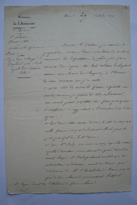 lettre concernant les détails de l’exécution des copies des Stanze de Raphaël pour l’École royale...