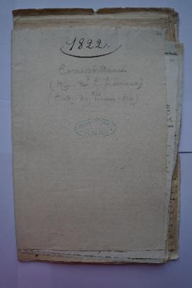 « 1822. [Correspondance (Min. de l’Intérieur). (Acad. Des Beaux-Arts)] », pochette contenant fol....