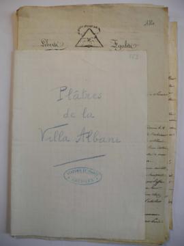 « Plâtres de la Villa Albani » : lettre, « Copie du Rapport fait au Citoyen Cacault ministre de l...