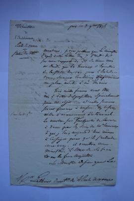 lettre de Neuville, chef de correspondance, à Lethière, fol. 205-205bis