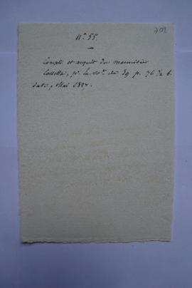 note sur le compte du menuisier du mois de mai 1827, fol. 208
