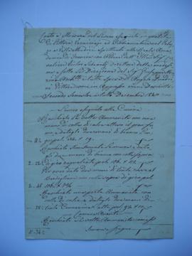 cahier des comptes et quittance pour les travaux du 2nd semestre jusqu’à décembre 1842, d’Angelo ...