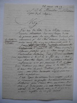 réponse aux observations du ministre du 31 juillet 1813 au sujet du compte 1811, de Lethière du m...