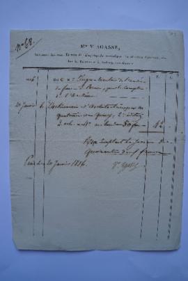facture et reçu, du libraire imprimeur Agasse à Ingres, fol. 349